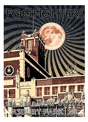 $35 • Buy Foo Fighters Asbury Park NJ Concert Poster Signed By Scott James Limited 1500