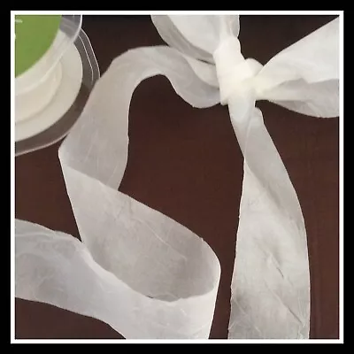 £1.20 • Buy May Arts Silky Crush Ribbon 2Metre Lengths 38mm Wide Colour Cream