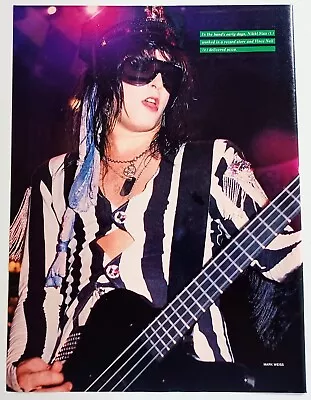 Motley Crue Nikki Sixx Live~orig 1985 Poster~full Page Magazine Pinup Clipping • $15.99