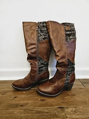 Mukluks Tall Womens Faux Leather And Knit Boots Size 9 • $21.99
