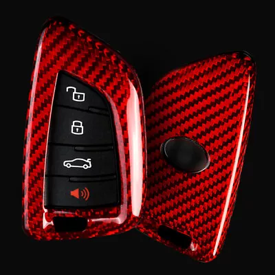 $41.49 • Buy Real Carbon Fiber Key Fob Decoration Cover Keychain Holder Case For Toyota Supra