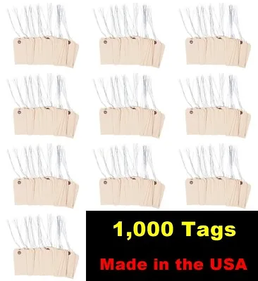 1000- 4 1/4  X 2 1/8  Size 4 Manila Inventory Shipping Hang Tags With Wire 13 Pt • $49.95