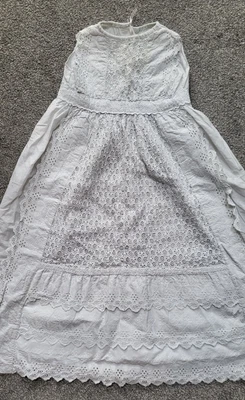 £25 • Buy Antique Christening Gown Baby Dress Doll Bear Lace Embroidery Vintage Original