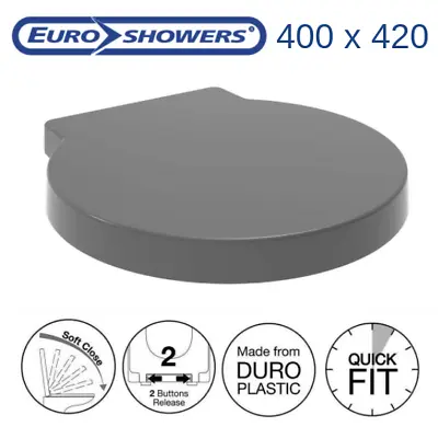 Grey Ideal Standard Space Alternative Round Soft Close Toilet Seat - 400 X 420 • £44.95