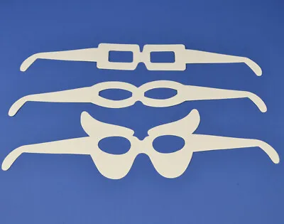 16 White Card Eye Glasses Shapes To Decorate For Kids Crafts | Masks To Decorate • £2.65