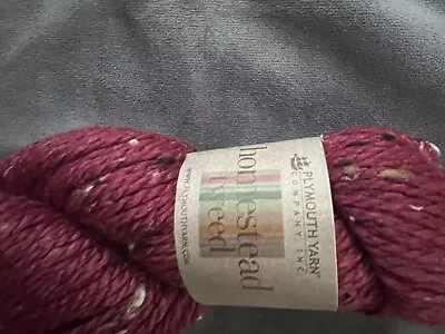 7 New Skeins Plymouth Wool Yarn Homestead Wine Tweed • $85