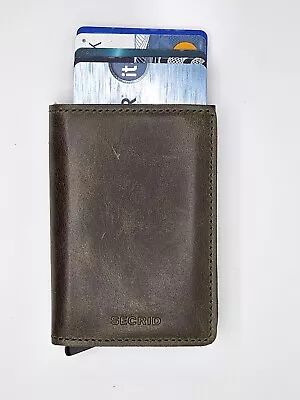 Secrid SV-Olive-Black Men's Mini Wallet NEW Genuine Leather RFID Safe 12 Cards • $33.99