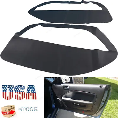 2pcs Leather Door Panel Insert Cards Cover Fits Ford Mustang 2005-2009 Black • $13.99