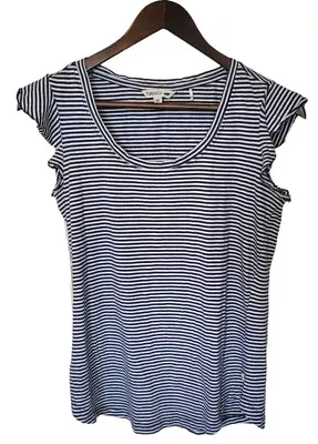 Toad&Co Nautical Striped Flutter Sleeve Top Size XS Navy Blue & White • $22