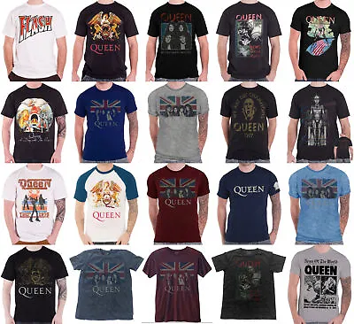 Official Queen T Shirt Classic Crest Band Logo Bohemian Rhapsody Freddie Mens • £16.95