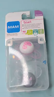 MAM Girls 2pk Baby Binky Pacifier Soother Pink White Giraffe Zebra Newborn NIP • $7.99