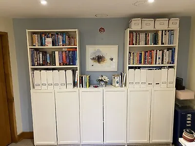 Two And Half White Ikea BILLY Bookcase With Doors 80×30×202 Cm • £170