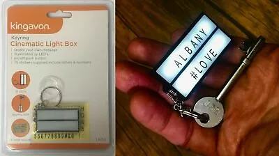 £3.59 • Buy Keyring Lightbox Light Up Key Ring. Cinematic White DIY Message Box Cinema