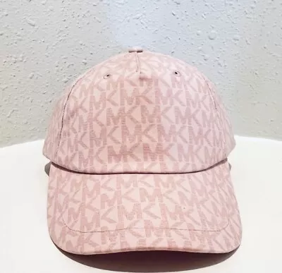 Michael Kors Baseball Cap Dusty Pink Adj Strap Mk Print 100% Cotton-new! • $48
