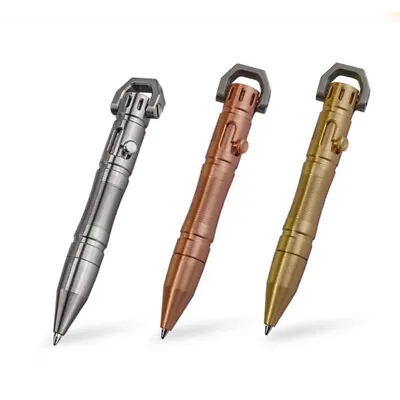 EDC Titanium Brass Bolt Action Mini Writing Pen Keychain Signature Pen D Buckle • $156.82