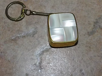 Vtg Sankyo Music Box Keychain Mother Of Pearl Inlay Love Story • $28