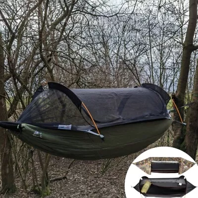 Camping Travel Hammock & Mosquito Net Ultralight Waterproof Tarp Rain Fly Tent • $199.98