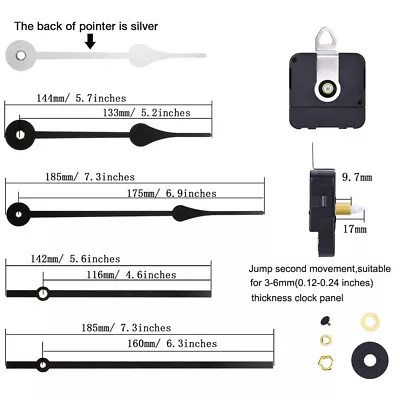 Quartz Wall Clock Metal Hands Movement Mechanism Kit DIY Replacement Repair Kits • $10.63