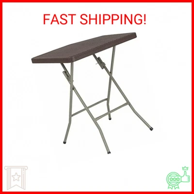 $47.99 • Buy Flash Furniture Linburgh 1.95-Foot Square Brown Rattan Plastic Folding Table