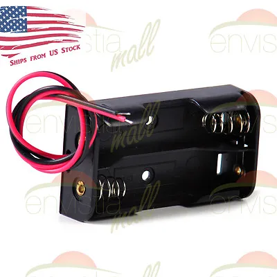 Battery Holder Case Box With 3  Wire Leads For 2X Series AA Batteries 3V US Stk • $1.19