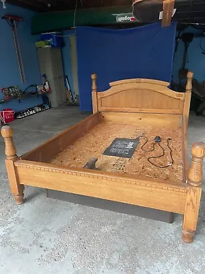 Queen Water Bed - Solid Oak • $350