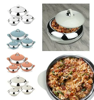 £36.99 • Buy 3PC Hot Pot Set Food Warmer Serving Storage Insulated Thermal Casserole Dishes