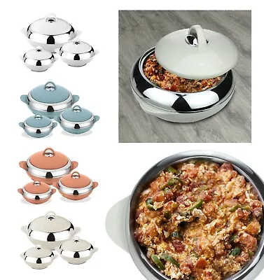 £36.99 • Buy 3PC Hot Pot Set Food Warmer Serving Storage Insulated Thermal Casserole Dishes