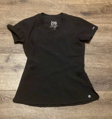 $17 • Buy Barco Black Scrub Top Womans XXS