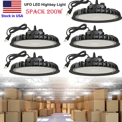 200W LED UFO High Bay Lights Warehouse Factory Shop GYM Light Highbay LED 5Pack • $134.99