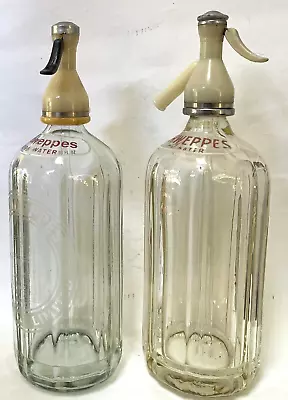 Lot Of 2 SCHWEPPES SODA WATER BOTTLE SYPHON Vintage Empty 30FL OZ 850ml Man Cave • $38