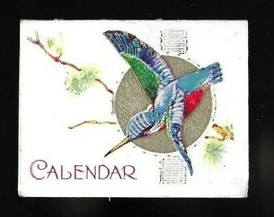 Vintage 1937 Miniature Calendar Beautiful Kingfisher Bird Art Made Britain • $8.69