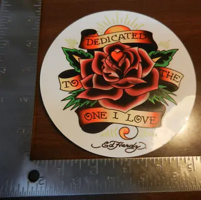 New Ed Hardy Dedicated To The One I Love Red Rose Sticker • $5.99