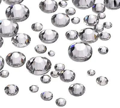 1000 Flat Back Crystals Clear AB Rhinestones 3-6mm NON HOTFIX Gems Beads Resins • £3.99