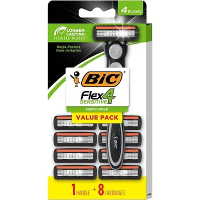 Flex 4 Refillable Razors For Men Long-Lasting 4 Blade Razors For Sensitive S... • $13.03