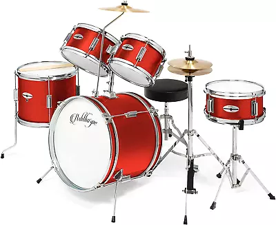 5-Piece Complete Junior Drum Set With Genuine Brass Cymbals - Advanced Beginner  • $278.99