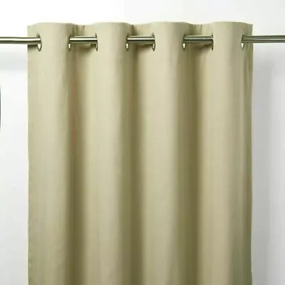 B&Q Taowa Beige/Putty Plain Unlined Single Ring Top Eyelet Curtain Panel X1 • £17.99