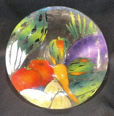 1983 Victor Palumbo St. Luke Vegetables Fused Studio Art Glass 11” Round Bowl • $49.99