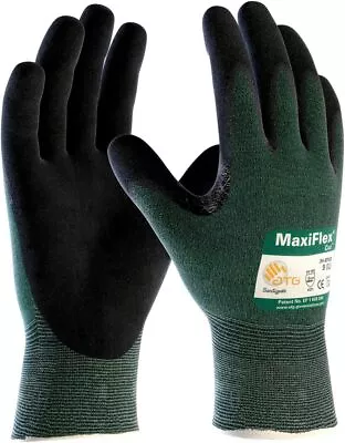 PIP ATG 34-8743/M Medium MaxiFlex Cut Green Engineered Yarn Black Gloves 12-P • £143.80