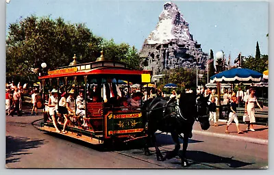 Disneyland Horse Drawn Streetcar Trolley Main Street USA Anaheim CA Postcard • $4.35