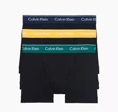 Calvin Klein Men's Underwear Cotton Stretch Brief Trunk(3 Pack) Black Color Belt • $24.95