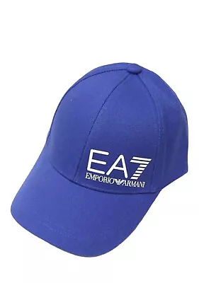 EA7 Mens Train Core ID Blue Logo Adjustable Snapback Cap 275936 0P010 • £41.99