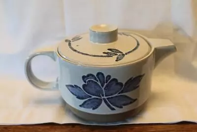 Midwinter Stoneware Teapot Blue Point Blue Flower Made In England • $9.99