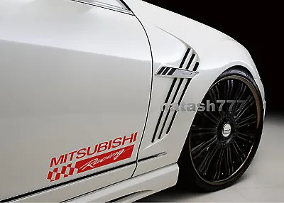 2 - MITSUBISHI RACING SPORT Motorsport Vinyl Decal Sticker Emblem Logo RED • $29.95