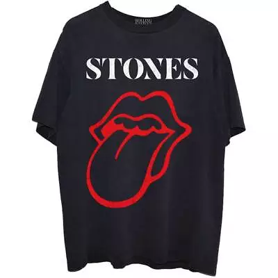 ROLLING STONES - Unisex T- Shirt - Sixty Classic Vintage Tongue - Black Cotton • $37.15