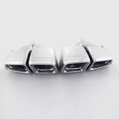 Pair Exhaust Tips 2.4  Inlet Quad Out E63 AMG Look For Mercedes-Benz Double Wall • $566.46