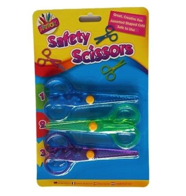 £2.75 • Buy Artbox Safety Scissors 3 Pack Assorted Shaped Cuts Safe To Use Fun Kids Children