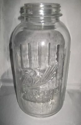 BALL - Round Ribbed 1/2 Gallon Clear Perfect Mason Jar # 5 - Excellent Condition • $12.95