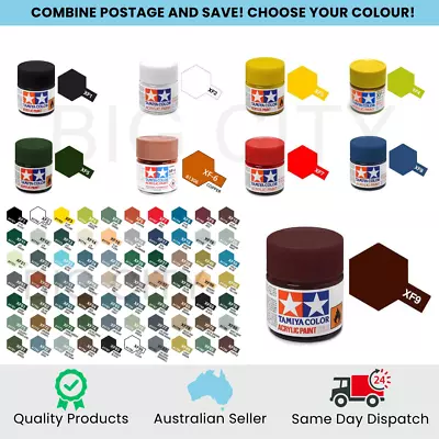 Tamiya 10ML Mini Acrylic Flat Paint - All Colours Available For Model Acryllic • $3.95