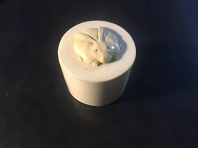 Vintage Faux Bone Bunny Rabbit Pill Ring Trinket Box • $30.40