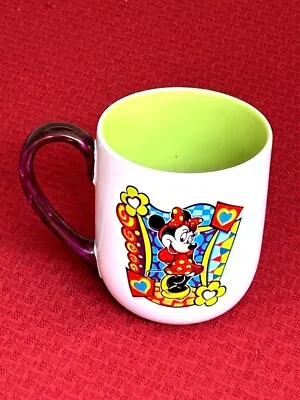 Walt Disney World Minnie Mouse Hearts - Green / Purple Handle Coffee Cup Mug • $7.99